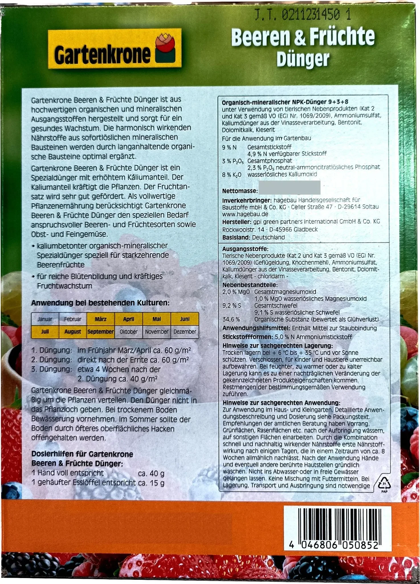 Beeren- & Früchte-Dünger – 1 kg